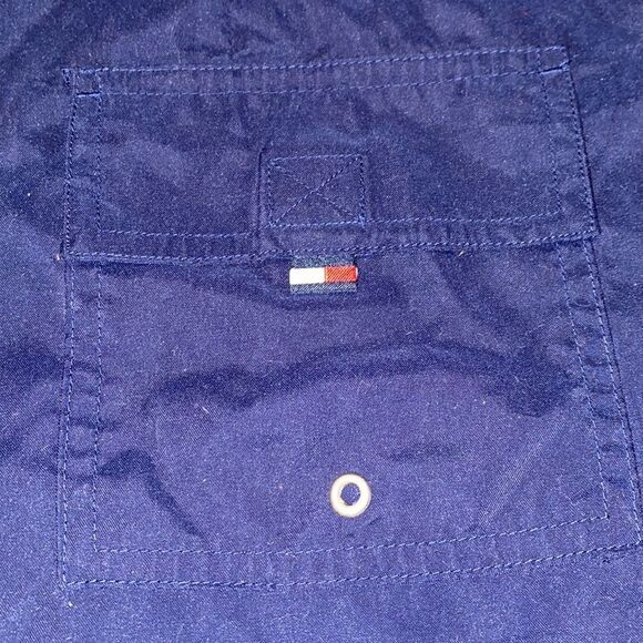 Vintage 90s Tommy Hilfiger Swim Board Shorts Colorblock Flag Junior Size Medium - Picture 4 of 4